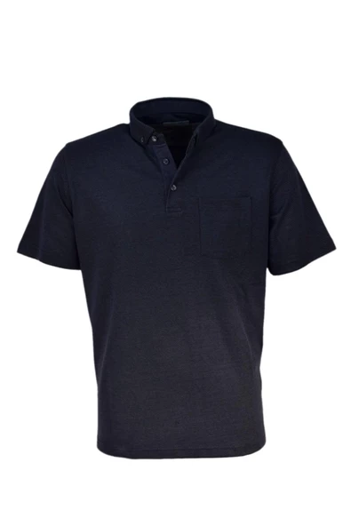 Erkek Gömlek Yaka Jakarlı Cepli Tişört R7710 BGL-ST03773 - Resim 3