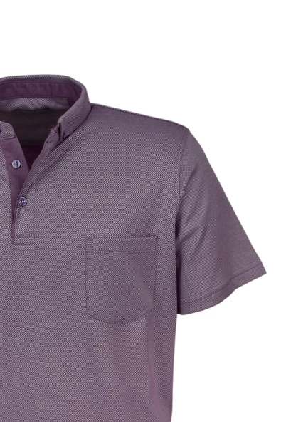 Erkek Gömlek Yaka Jakarlı Cepli Tişört R7710 BGL-ST03773 - Resim 5