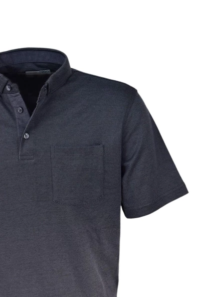 Erkek Gömlek Yaka Jakarlı Cepli Tişört R7710 BGL-ST03773 - Resim 4