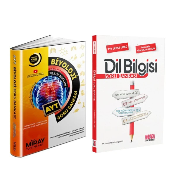 Miray AYT Biyoloji ve AKM Dil Bilgisi Soru Bankası Seti 2 Kitap