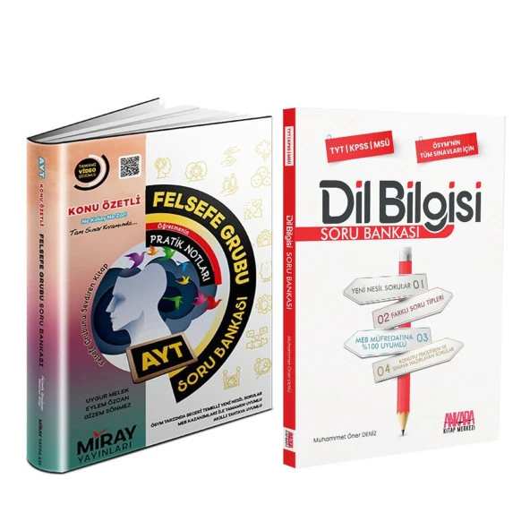 Miray AYT Felsefe ve AKM Dil Bilgisi Soru Bankası Seti 2 Kitap - 1