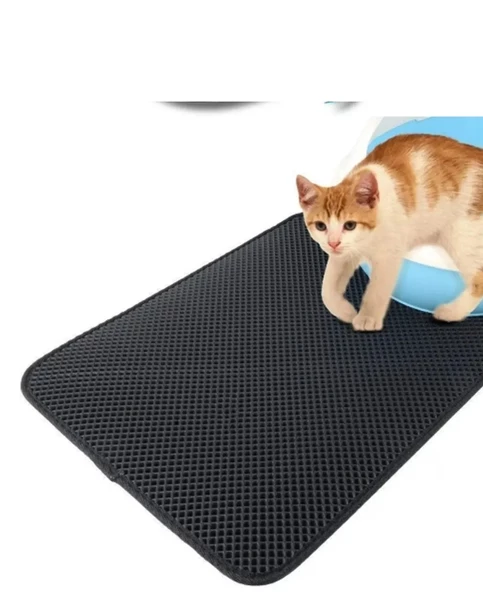 Elekli Kedi Tuvalet Önü Paspası - Siyah - 4