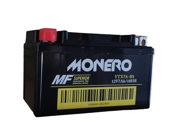 Monero 12V 7Ah (Alçak) Akü (YTX7A)