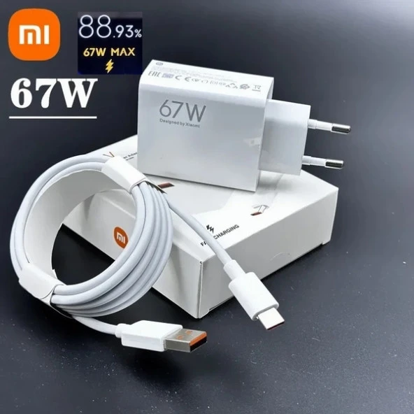 Orjinal Xiaomi Mi 10T Pro 5G Type-C Data Kablo ve 67W 6A MYD-12-ES Hızlı Şarj cihazı