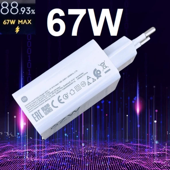 Orjinal Xiaomi 13T Type-C Data Kablo ve 67W 6A MYD-12-ES Hızlı Şarj cihazı