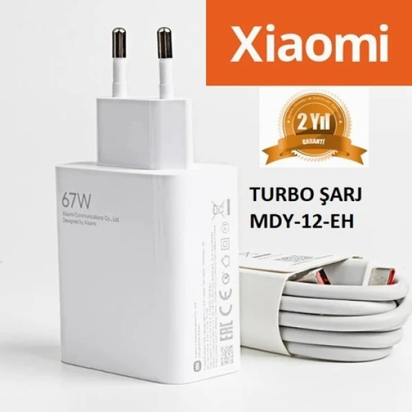 Orjinal Xiaomi Mi Note 10 Lite Type-C Data Kablo ve 67W 6A MYD-12-ES Hızlı Şarj cihazı