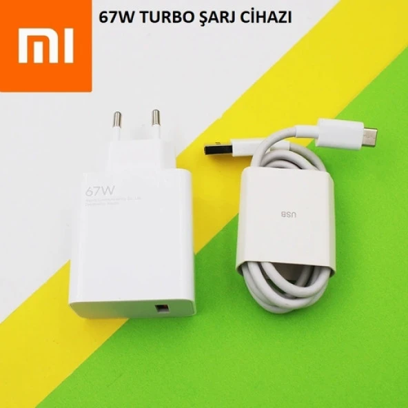 Orjinal Xiaomi MI A3 Type-C Data Kablo ve 67W 6A MYD-12-ES Hızlı Şarj cihazı