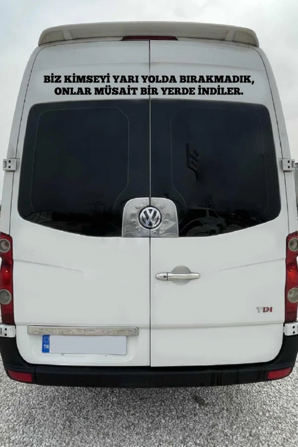 Oto Cam Yazı Sözleri Ticari-Servis-Dolmuş-Panelvan Uzun Sticker Model 41