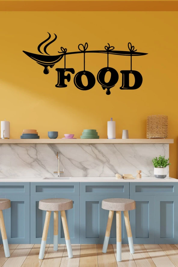 Food Mutfak Dekoratif Kaşıklı Duvar Sticker Yapıştırma ( SUDAN VE NEMDEN ETKİLENMEZ )