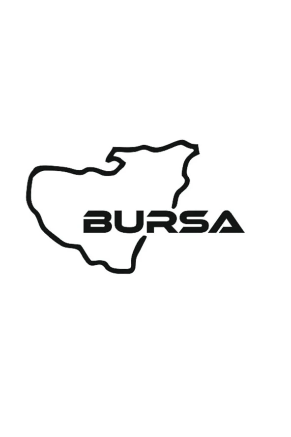 Bursa İl Haritası Oto Cam Sticker 14*8 Cm