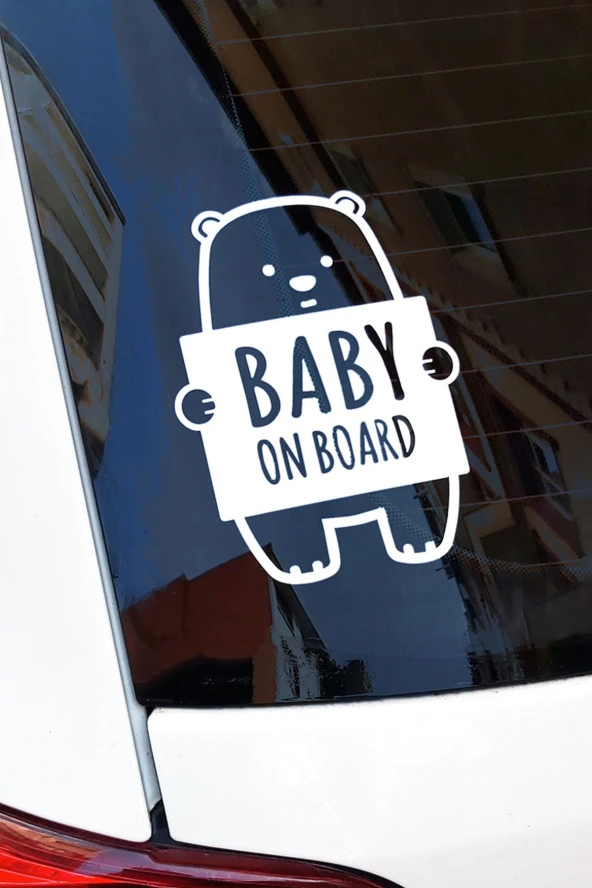 Baby On Board Oto Sticker Beyaz
