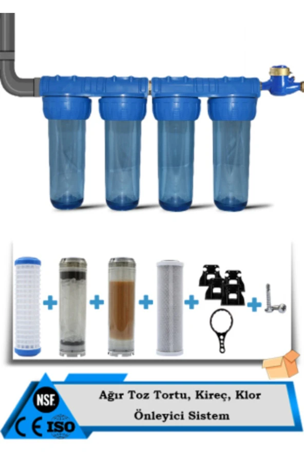 Daire Bina Sayaç Girişi 4 Aşama Su Arıtma Cihazı (AĞIR KİREÇ ÖNLEYİCİ YUMUŞATMA SİSTEMİ) - Resim 2