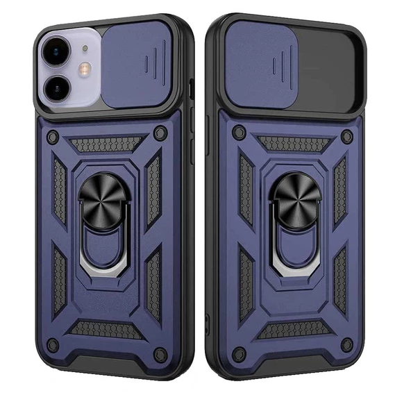 Apple iPhone 11 Uyumlu Kızaklı Kamera Korumalı Tank Kılıf - Resim 4