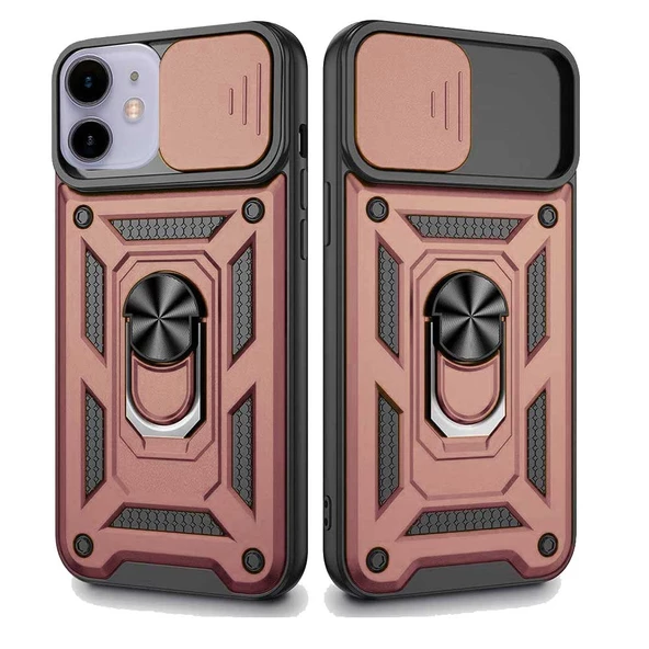 Apple iPhone 11 Uyumlu Kızaklı Kamera Korumalı Tank Kılıf - Resim 5