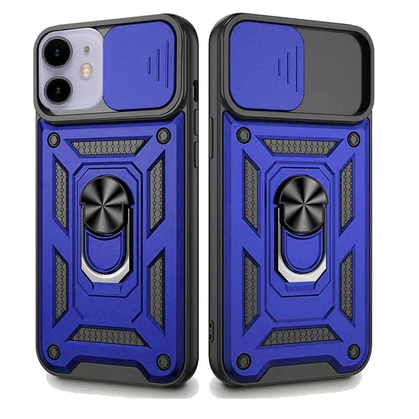 Apple iPhone 11 Uyumlu Kızaklı Kamera Korumalı Tank Kılıf - Resim 3