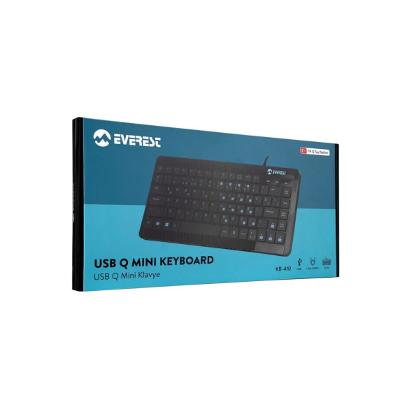 Everest Kb-410 Siyah Usb Türkçe Q Mini Klavye - 2