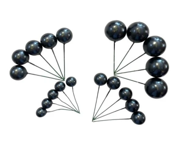 PASTA SÜSLEME TOPU YALDIZLI SİYAH - 2