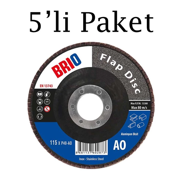 Brio Flap Disk 115Xp40 Ao 5'li Paket