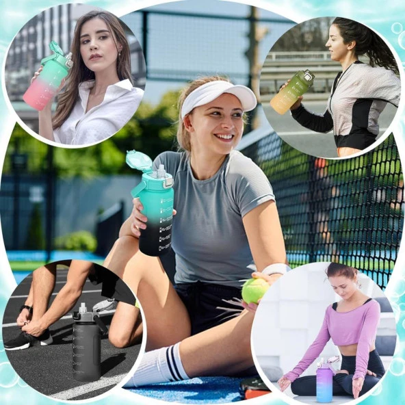 Vagonlife Su Matarası 1500Ml VGN2213 Siyah Beyaz - 5