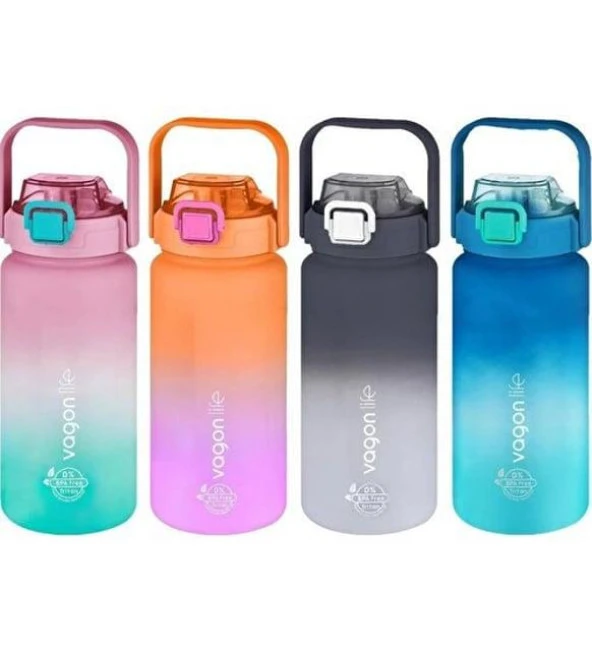 Vagonlife Su Matarası 1500Ml VGN2213 Siyah Beyaz - 6