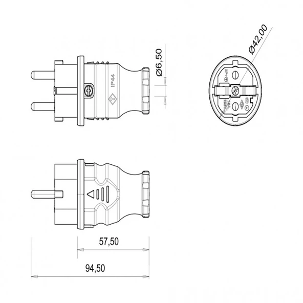 Bemis Düz Fiş Monofaze Kauçuk IP44 BK1-1402-2011 - 4