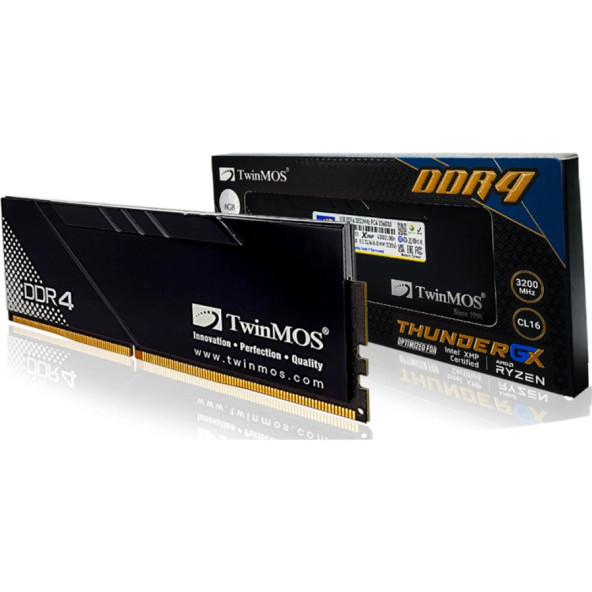Twinmos Ddr4 8gb 3200MHZ CL16 Thundergx Desktop Ram Soğutuculu (TMD48GB3200D16BKGX) - 3