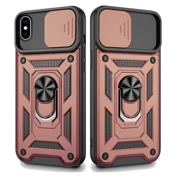 Apple iPhone XS Max Uyumlu Kızaklı Kamera Korumalı Tank Kılıf - Resim 5