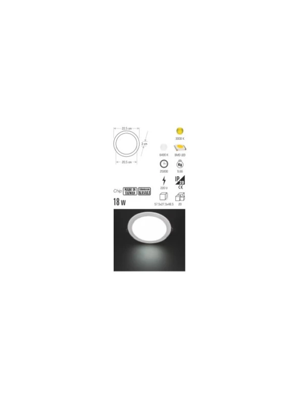 Cata 18W Sıva Altı Led Panel Spot Ct-5149 - Beyaz Işık - Alüminyum Kasa - 2
