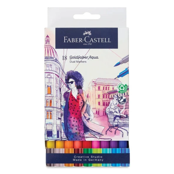 Faber Castell Goldfaber Aqua Çift Uçlu Marker 18 Renk