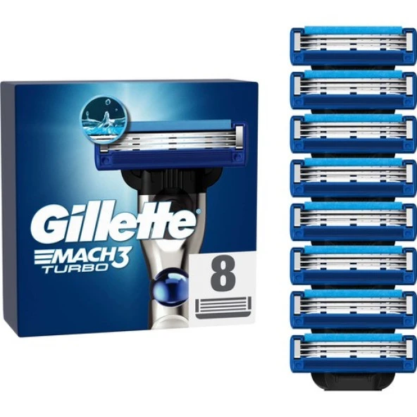 Gillette Mach3 Turbo 8'Li Yedek Tıraş Bıçağı