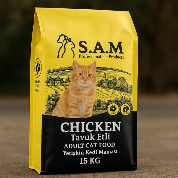 S.A.M Tavuk Etli Yetişkin Kedi Maması 15 Kg