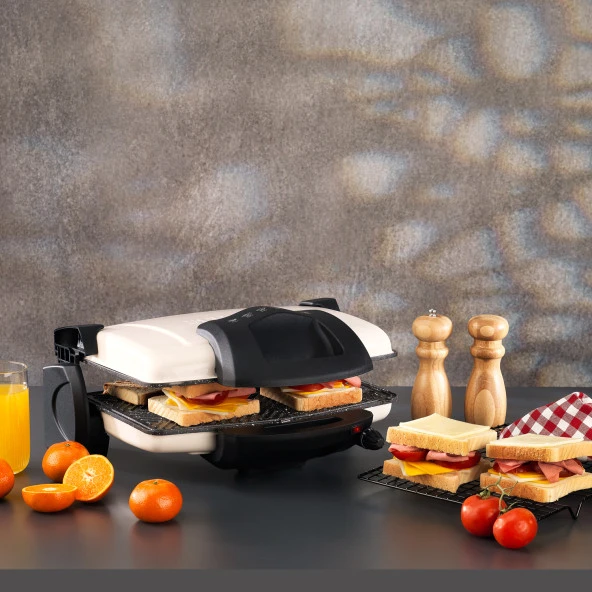 Schafer Grill Chef Tost Makinesi-Krem - 2