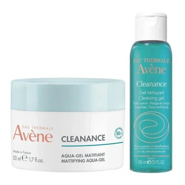 Avene Cleanance Mattifying Aqua Gel 50 ML + Cleanance Cleansing Gel 100 ML