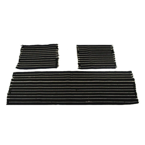 Space Oto Kilim Minder Siyah-Beyaz-Lacivert Desenli 3'lü Takım PREMİUM - Resim 2