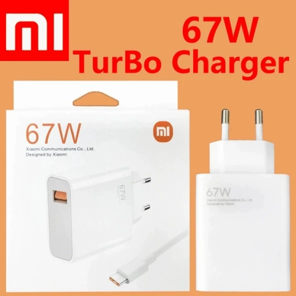 Orjinal Xiaomi Redmi Note 13 Pro 5G Type-C Data Kablo ve 67W 6A MYD-12-ES Hızlı Şarj cihazı