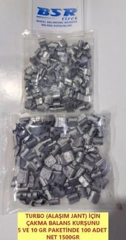 Alaşım Jantlara Turbo Çakma Balans Kurşunu 2 Pk Pakette 100Ad ürün görseli