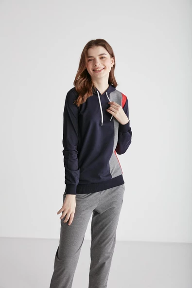 U.S Polo Assn. 16940 Kadın Kapşonlu Pijama Takımı - 9
