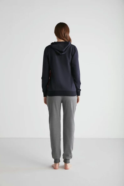 U.S Polo Assn. 16940 Kadın Kapşonlu Pijama Takımı - 11