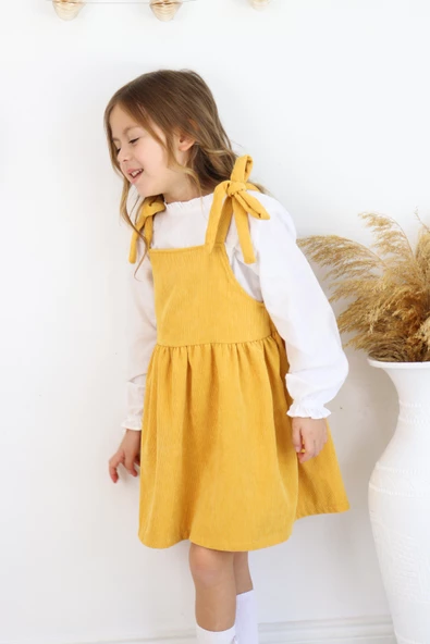 Fitilli Kadife Elbise İkili Takım - 11