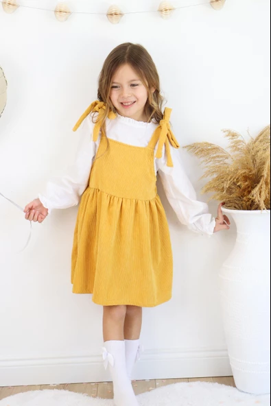 Fitilli Kadife Elbise İkili Takım - 8