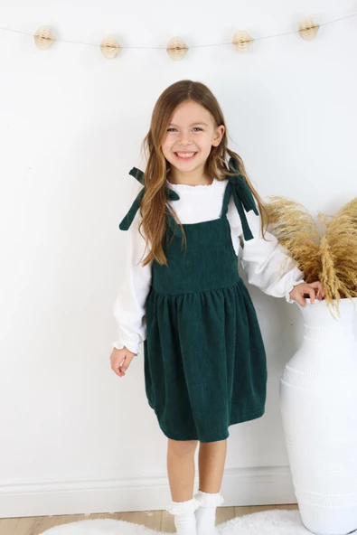 Fitilli Kadife Elbise İkili Takım - 12