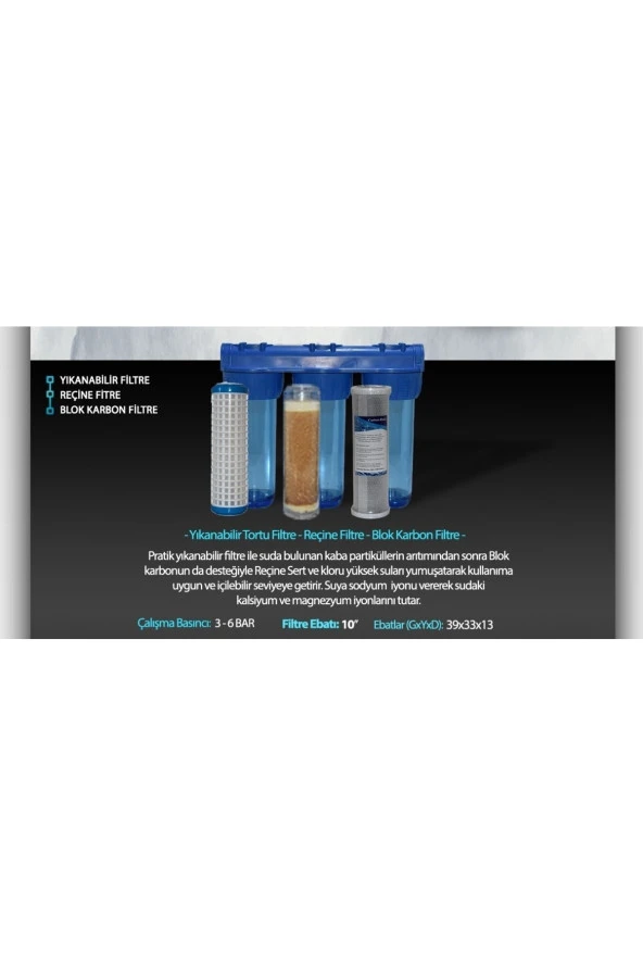 Daire Bina Sayaç Girişi 3 Aşama Su Arıtma Cihazı (KLOR ,KİREÇ , TORTU ÖNLEYİCİ YUMUŞATMA SİSTEMİ) - Resim 2