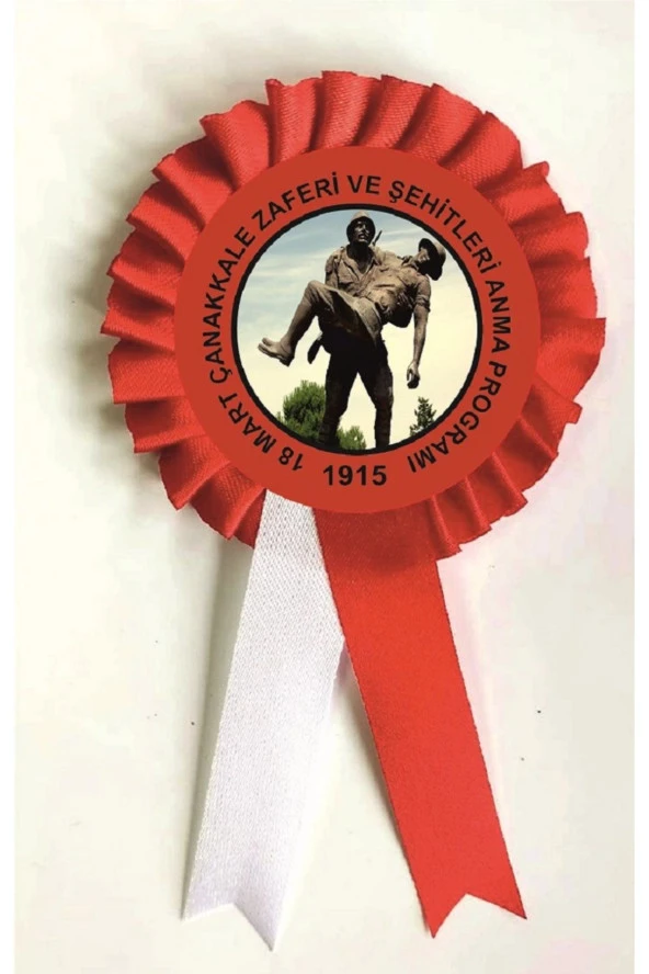 yıldızkurdelaankara 18 MART ÇANAKKALE ZAFERİ ROZET SATEN KOKART 10 ADET ürün görseli