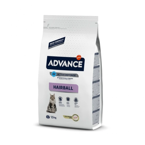 ADVANCE CAT ADULT HAİRBALL TURKEY & RİCE KEDİ MAMASI 1,5KG