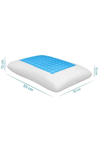 Viscofoam Comfy Terletmeyen Ortopedik Yastık Serinleten Visco Yastık Jelli Yastık 55x35x12cm - 2