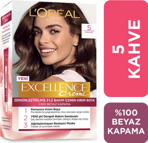 Loreal Paris Excellence Creme - Krem Saç Boyası No: 5 Kahve