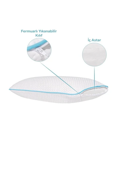 Viscofoam Yüksek Boyun Destekli Ortopedik Yastık Tombul Visco Yastık - 59x39x15.5cm - 3