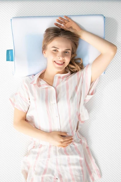 Viscofoam Terletmeyen Ortopedik Boyun Destekli Yastık Serinleten Visco Yastık Jelli Yastık 57x37x10-7cm - 7