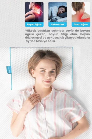 Viscofoam  Küçük Boyun Destekli Ortopedik Yastık Visco Yastık 46x30x10-8cm - 6