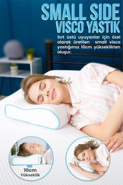 Viscofoam  Küçük Boyun Destekli Ortopedik Yastık Visco Yastık 46x30x10-8cm - 4